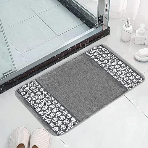 Zahari Home Sinatra Modern Bathroom Rug Classic Luxury Bath Rug Contemporary Decor Silver Bath Mat for Shower Unique Design Stylish Bathroom Rug Bath Shower Tub Decor Bling Silver - Image 5