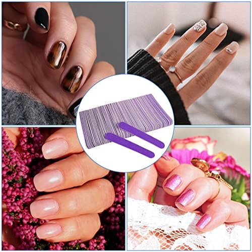 Mini Nail Files Bulk (100 Pcs), Double Sided Emery Board Nail File for Nature Nails, Manicure Tool Set Disposable Colorful Nail File for Home Salon Use Travel Size Men Women Kids Wood Board - Image 6