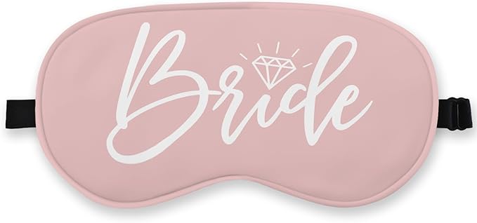 Bride Silk Eye Mask for Sleeping, Bride Eye Mask,Bridal Shower Gifts Blindfold Adjustable Strap Night Sleep Mask for Bride Groom, Engagement Wedding Gifts Sleeping Mask Eye Cover
