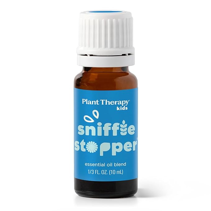 Plant Therapy Kids Sniffle Stopper Essential Oil Blend, 10 mL (1/3 oz), Respiratory Support Essential Oil Blend, Helps Clear Congestion, 100% Pure, Undiluted