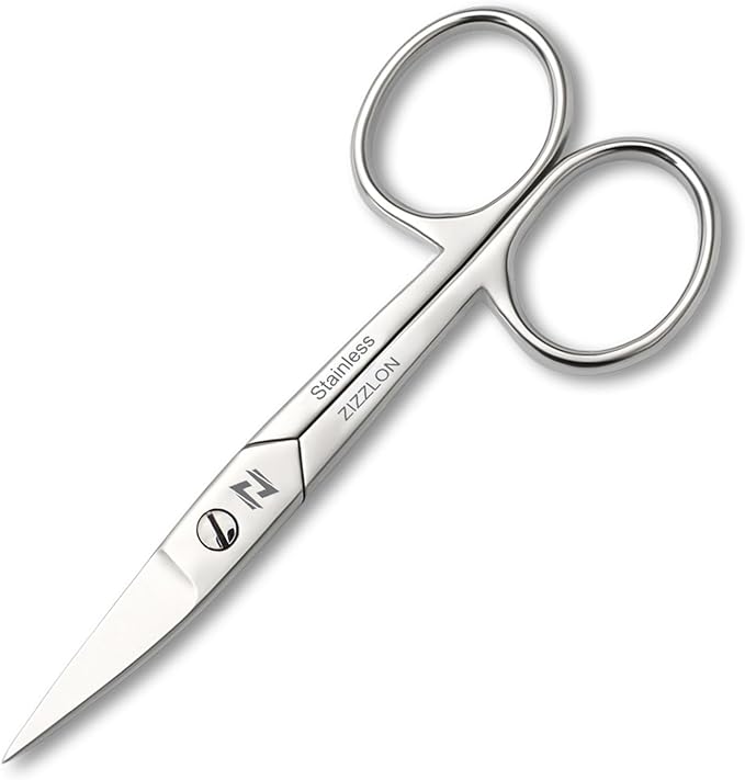 Nail Scissors Curved for Women and Men, Long Lasting Sharp Nickel Plated for Manicure and Pedicure, German Quality Multipurpose Professional Eyebrow Scissors
