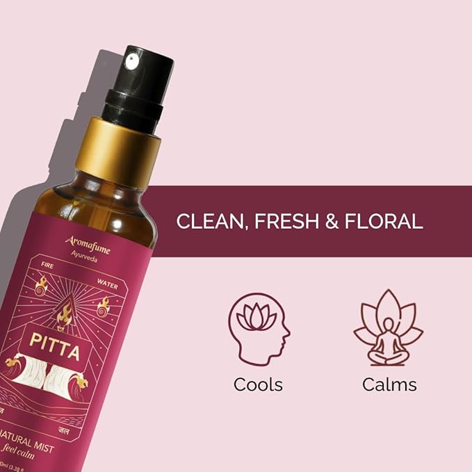 Mint & Marjoram Ayurveda Mist | Pitta Balancing Room Spray | Air Freshener | Home Fragrance | Use for Aromatherapy, Relaxation, Sleep, Stress Relief |Reiki, Yoga, Meditation Mist |100ml | Aromafume