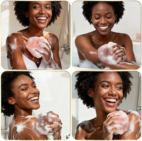 UJFQBH 3 Pack African Net Sponge Authentic Rosewood Exfoliating Washcloth - Image 7