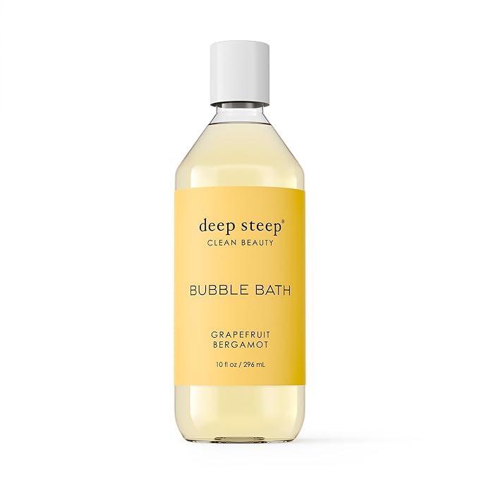 Deep Steep Bubble Bath, Grapefruit Bergamot, 10 oz – Soothing Soak with Shea Butter, Argan Oil, Aloe Vera & Coconut Oil – Vegan, Sulfate-Free, PH-Balanced Clean Beauty