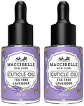 Cuticle Oil Heals Dry Cracked Cuticles 0.5 oz 2 Bottles (Tea Tree Lavender) by Maccibelle