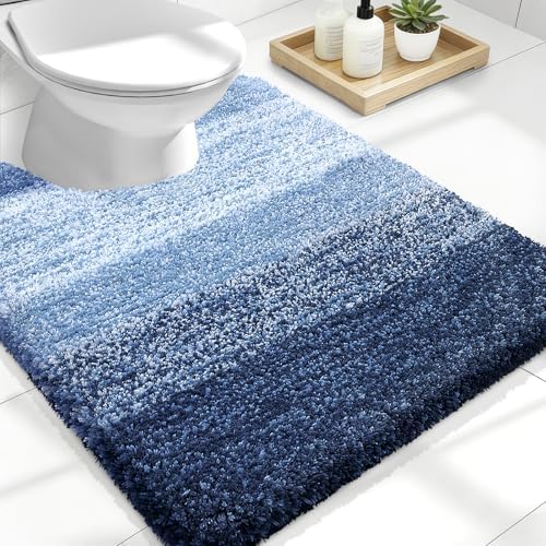 OLANLY Luxury Toilet Rugs U-Shaped 24x20, Soft Absorbent Microfiber Mat by OLANLY