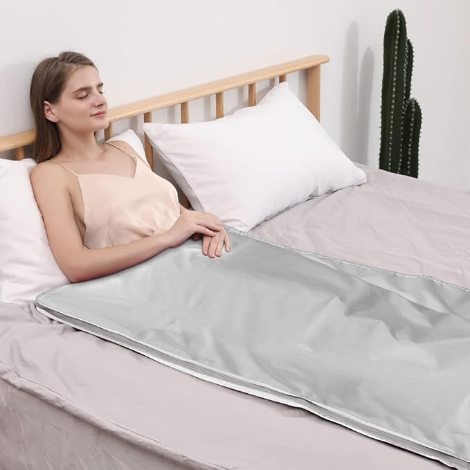 Sauna Blanket,Far Infrared (FIR) Slimming Blanket Professional Therapy Sweat,Portable 2 Zones Heated Mat Body Shaper. Home and Indoor Personal Use. (Large Size)