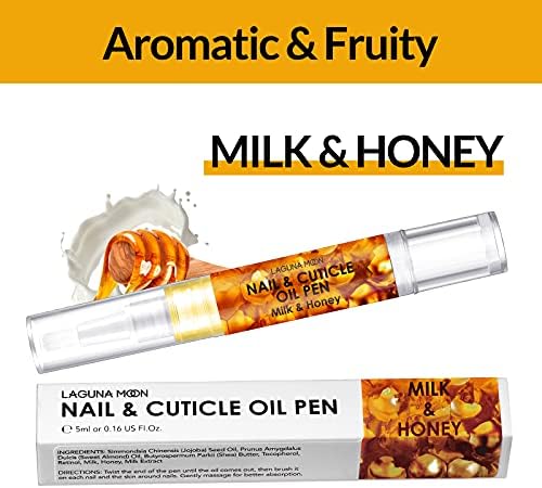 Lagunamoon Milk & Honey - Cuticle Oil Pen with Natural Ingredients to Moisturize and Nourish Dry Nails and Cuticles, Prevents Nail Cracking and Hangnails, Skin Moisturizer, 0.20 Fl Oz (Pack of 1) - Image 7