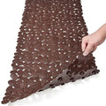 Pebble Shower Mat for Bathtub Non Slip Mat 35"X16" with Suction Cups,Brown by HOME