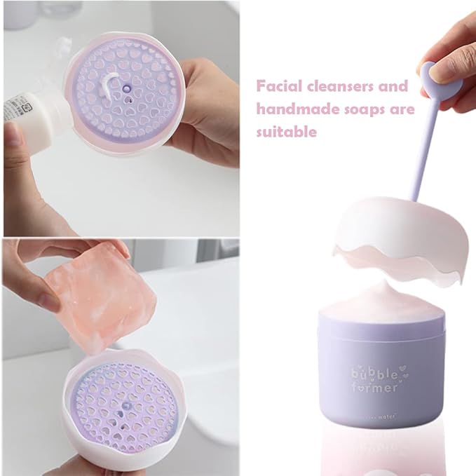 Face Wash Foam Maker, Facial Cleanser Foam Cup Froth Whip Bubble Maker Skin Care Face Wash Foamer, Deep Skincare Cleaner Tools, for Home Travel(COLOR:blue)