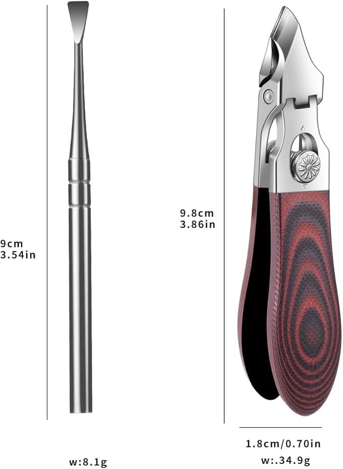 Professional Stainless Steel Cuticle Nippers for Manicurists, Safe Lock Cuticle Trimmer with G10 Non-Slip Handle and Splash Guard for Salon and Travel (Oval Red D)
