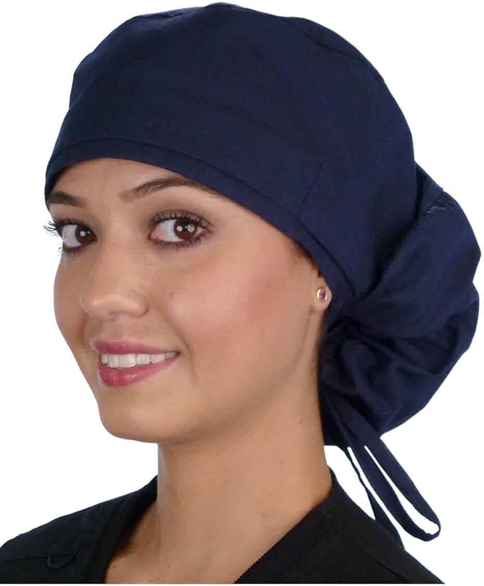 Sparkling EARTH Big Hair Ponytail Classic Surgical Style Scrub Working Cap - Made in The USA!!!
