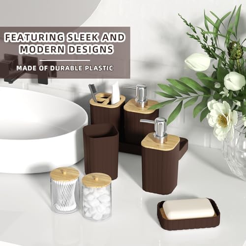 XLHOMO Bathroom Set - Elegant Brown Bathroom Set, Bathroom Accessories Set - Image 4