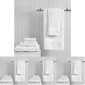 Madison Park Organic 100% Cotton Bathroom Towel Set, Hotel & Spa Quality Highly Absorbent, Quick Dry, Include for Shower, Handwash & Facial Washcloth, Multi-Sizes, White (Pack of 4)