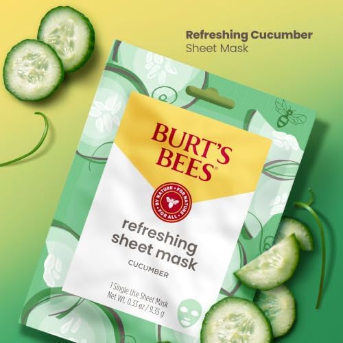 Burts Bees Birthday Kit, Birthday Cake Lip Balm, 100% naturally derived lip balm gift set, Refreshing Sheet Mask with Cucumber, Calming Sheet Mask with Rose, 0.15 oz./0.33 oz./0.33 oz. - Image 5
