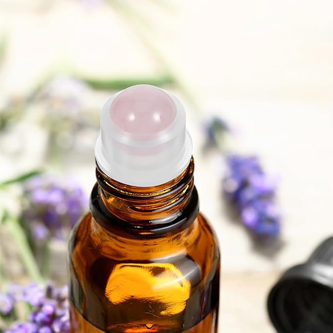 NOLITOY 6Pcs Essential Oil Roller Balls Inserts, Natural Gemstone Aromatherapy Roller Inserts for 0.34 oz (10ml) Glass Bottles