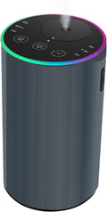 Waterless Essential Oil Diffuser, 7 Colors LED Light, Battery Powered Mini Scent Air Machine, Aromatherapy Mist Diffuser for Home Room Car Office，Black Aluminum Alloy (Black) (Gray2)