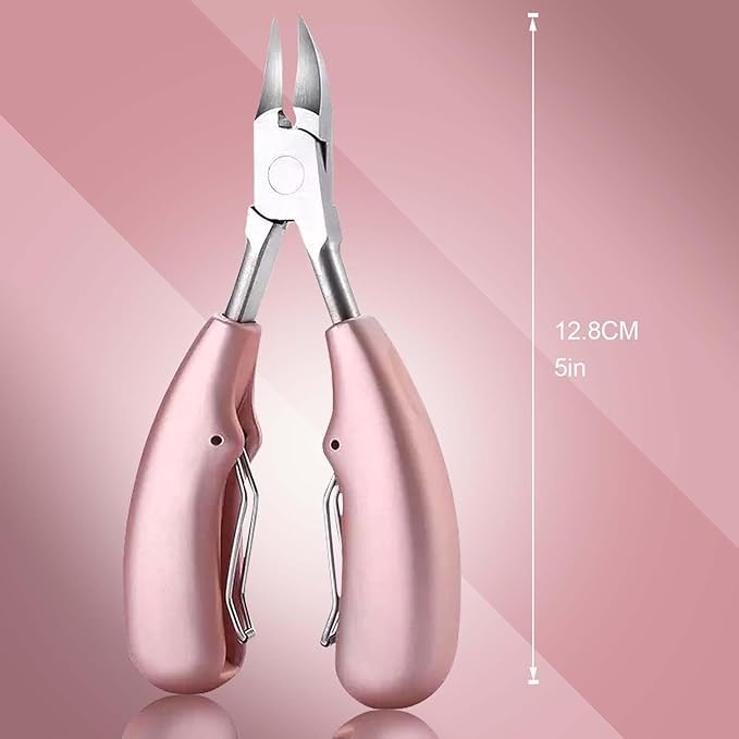 10PCS Toenail Clippers Tool, ingrown Nail Tool, Professional Thick & Ingrown Toe Nail Clippers for Men & Seniors(Pink)