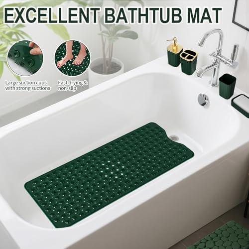 XLHOMO 26PC Bathroom Accessories Set - Gorgeous Green Bathroom Set, Bathroom Accessory Set, Shower Curtain Set with Bathtub Mats for Shower Tub, Trash Can & Soap Dispenser - Image 2