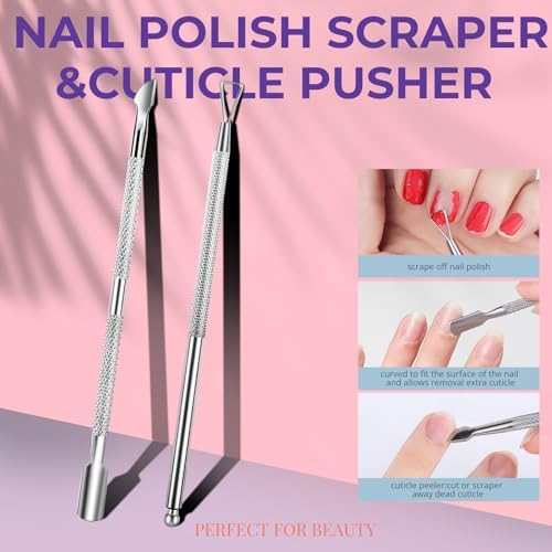 Teenitor 10Pcs Soak Off Bowl Nail Soaking Bowl Kit 2 Nail Soaking Bowl Acetone Proof Soak Off Gel Polish Remover Bowl, Manicure Bowl Cuticle Peeler Scraper Cuticle Oil Nail File Buffer Brush - Image 5
