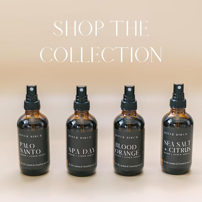 River Birch Fraser Fir Scented Linen and Room Spray | Home Fragrance | 4 oz Glass Amber Bottle | Luxury Signature Scent | Handmade in Texas