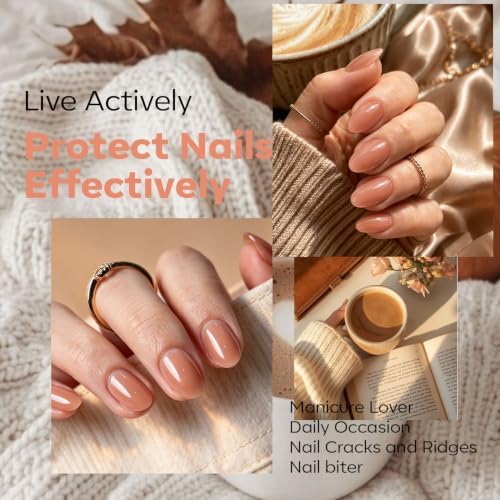 modelones Nail Strengthener Hardener, Cinnamon Milk Brown Nail Polish - Image 3