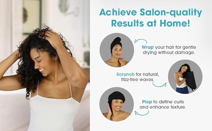 Hair RePear The Ultimate Hair Towel – Standard 21" x 44" Cotton Hair Towel for Wet Hair, Anti-Frizz Microfiber Alternative, Reduces Breakage, Gentle Fast Drying, No-Slip Fit