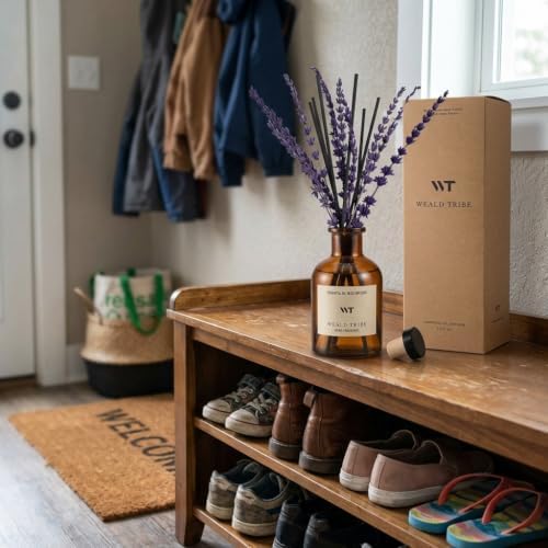 WEALD TRIBE Pure Lavender Reed Diffuser Set Bathroom Air Fresheners Decor - Image 6