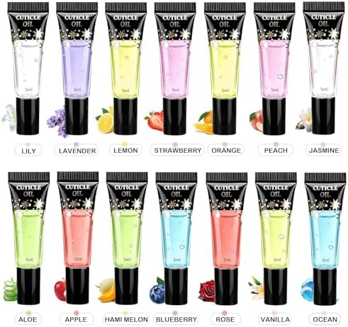 14Pcs Cuticle Oil Pen Set -Nail Nutrition Care with Jojoba &Vitamin E (5ml) - Image 2