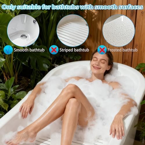 Bubble Bath Mat,Bubble Bath Massager for Smooth Bathtub – 3-Speed Adjustable Tub Spa Massager with Non-Slip Suction Cups and Remote Control – Ideal for Stress, Sore Muscles & Total Relaxation - Image 2