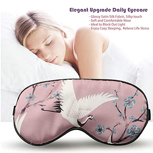 4-Pack Silk Satin Eye Mask Classic Painting Arts Sleep Mask Blindfold for Nap Travelling Party Trational Flowers and Birds Art_4pcs