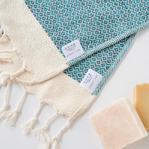 BAY LAUREL Turkish Hand Towel – Pack of 2 | Soft & Absorbent Decorative Towels for Bathroom, Hand, Face, Hair, Gym, Yoga, SPA, Kitchen & Tea | Boho Decor (Petrol, Diamond 16x40 Inches (Set of 2) - Image 7