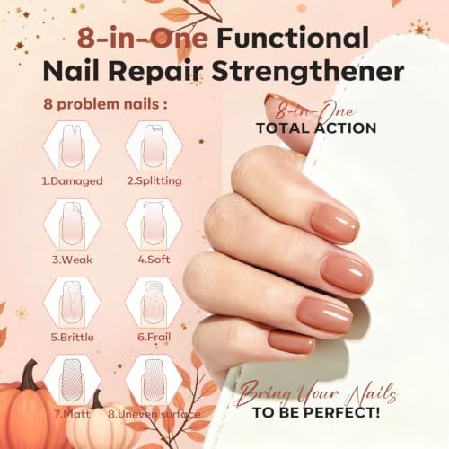 modelones Nail Strengthener Hardener, Cinnamon Milk Brown Nail Polish - Image 4