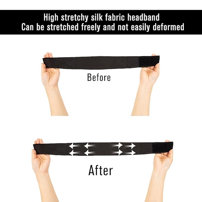 AliLeader 2Pcs Silk Headband for Making Wig Adjustable Soft Spa Headband