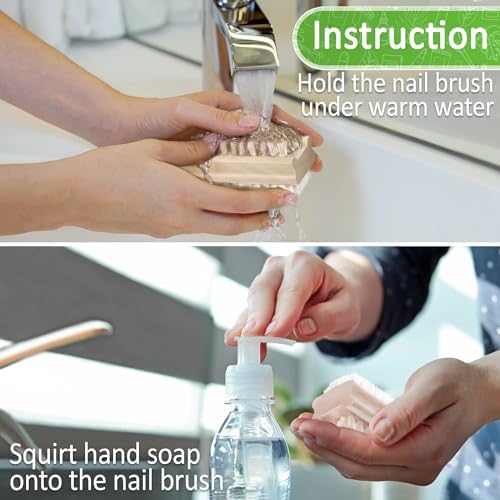 Konex Non-Slip Wooden Two-sided Hand and Nail Brush. Fingernail Brush for Nail Cleaning and Scrubbing. Heavy duty Stiff Nail Brush for Travel. Mechanic hand scrub brush with molded grip. (Pack of 2) - Image 5