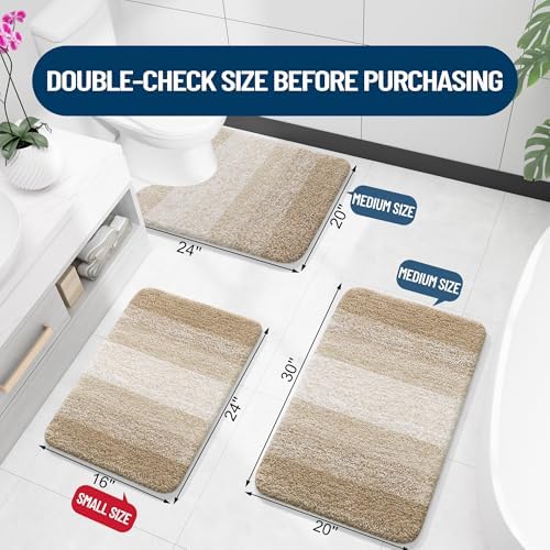 OLANLY Luxury Toilet Rugs U-Shaped 24x20, Soft Absorbent Microfiber Mat - Image 2