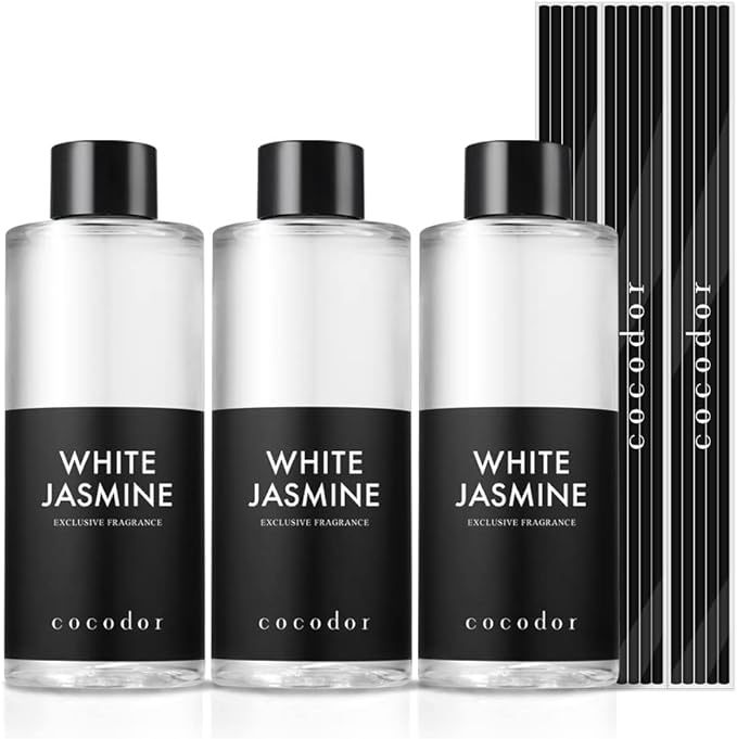 COCODOR Reed Diffuser Oil Refill/White Jasmine /6.7oz / 3 Pack/Aromatherapy, Home Fragrance, Scented Oils, Oils for Reed Diffuser, Bathroom Home Decor