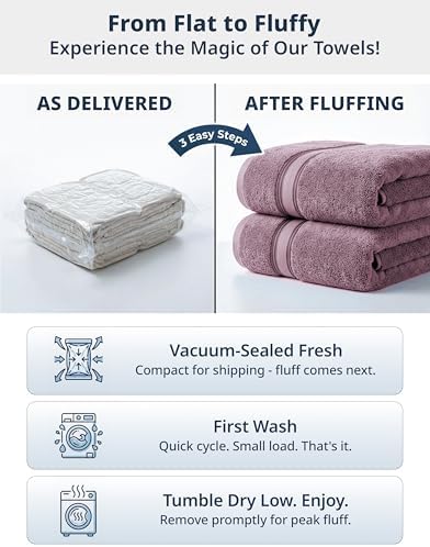 LANE LINEN Towel Set 18 Piece Soft Absorbent Quick Dry - Wishful Mauve - Image 7