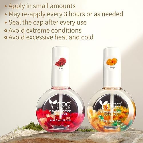 Cuticle Oil, Nail Growth Oil Natural Blend of Jojoba, Vitamin E Nail Cuticle Oil for Repairs Cuticles Overnight Moisturizes and Strengthens Nails Cuticles 2 x 0.92 oz Orange & Rose - Image 4