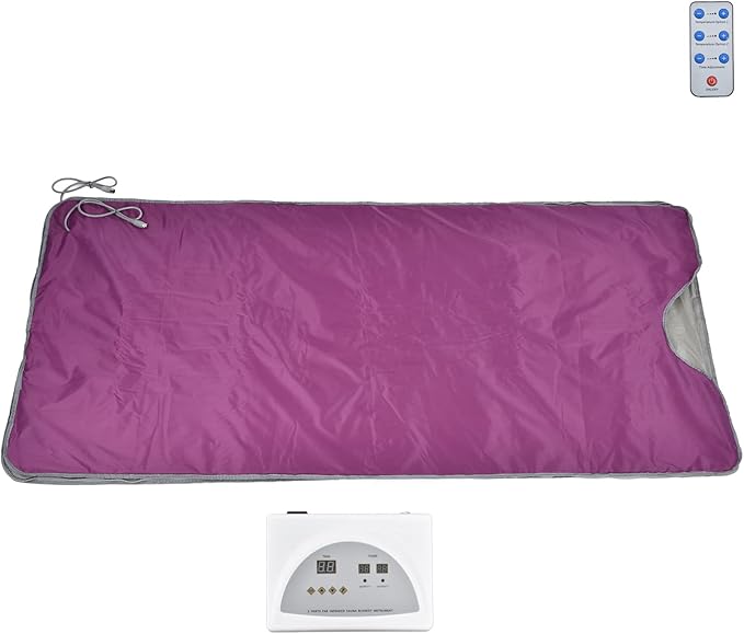 Srliya Far Infrared Sauna Blanket, Sweat Steaming Heating Detox Therapy Blanket with Remote Control for Home Use, Beauty Salon and Spa (US Plug 110V)