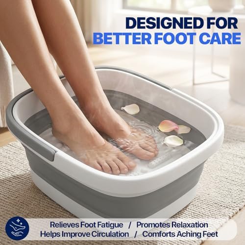 Collapsible Foot Soaking Tub Foldable Foot Bath Soak Tub Basin for Home Spa - Image 2