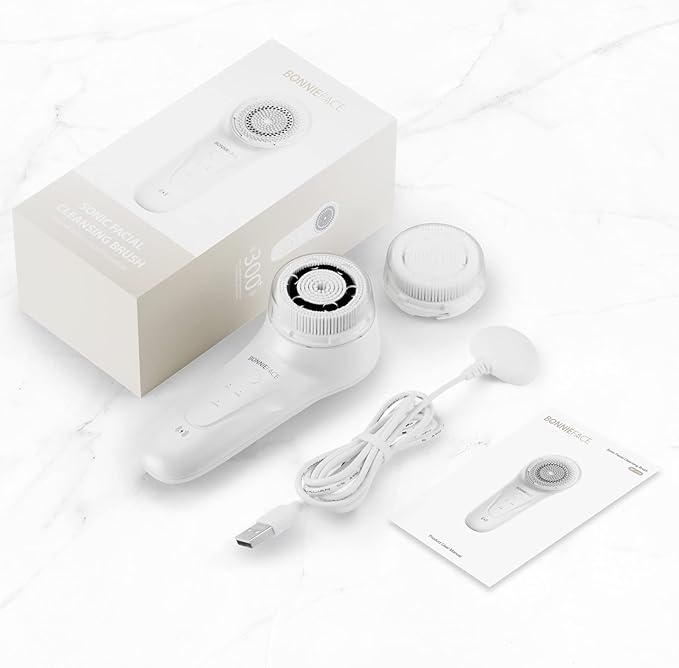 Sonic Facial Cleansing Brush for Deep and Through Facial Cleansing, Waterproof Face Scrubber and Ultimate Blackhead Remover for Daily Skin Care, Rechargeable and Gentle Face Exfoliator