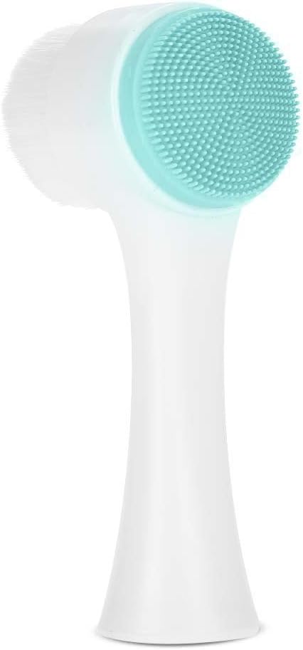 Cleansing Brush, Double Sided Clean & Exfoliating & Massage Soft, Silicon Face Pore Cleanse, Blackhead, Dry or Wet Multi-Purpose(Blue)