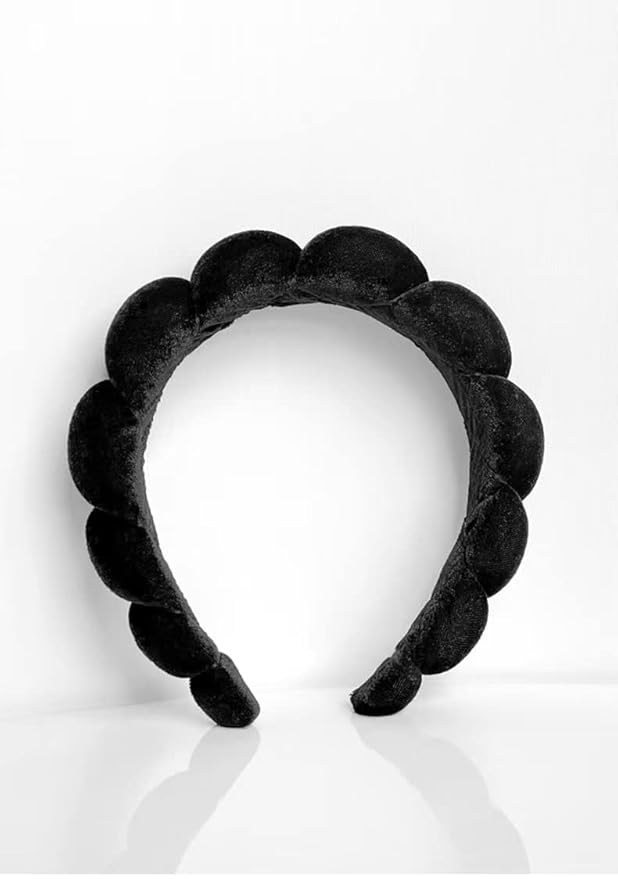 Fashion Headbands for Women Padded Fabric Hair Bands Wide Velvet Non Slip Headband Hair Accessories for Women Girls, Black