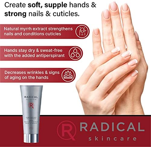 Radical Skincare Hand & Nail Multi Repair Creme - Provides Moisture & Fights Aging | Strengthens Nails & Cuticles | For All Skin Types Including Sensitive Skin | Cruelty & Paraben Free (2.5 Oz) - Image 4