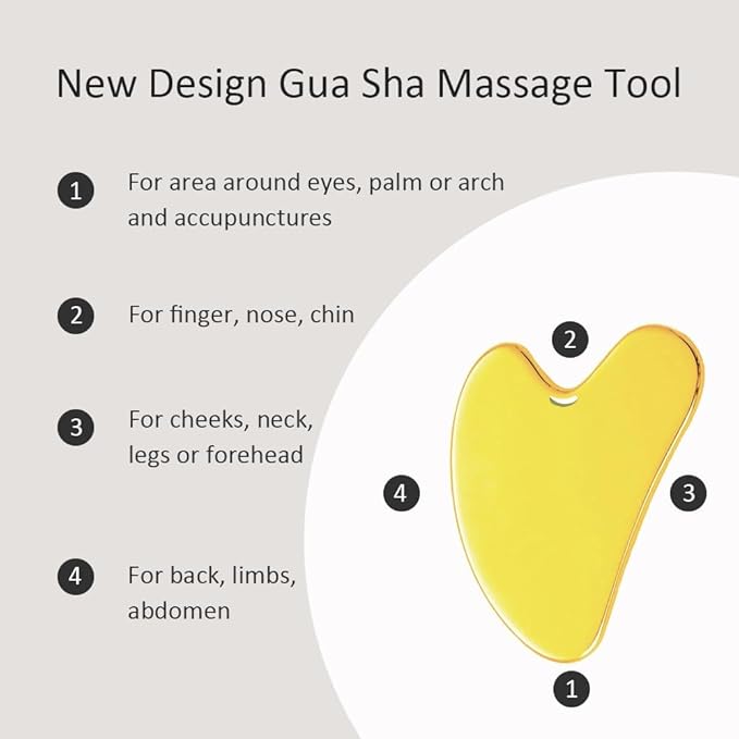 Yeamon Gua Sha Facial Tools and Face Roller Set, Facial Massage Tool for Women’s Skincare Routine,Cooling Stainless Steel Face Sculpting Eyes Roller Guasha for Daily Use or Self-Care Gift for Women