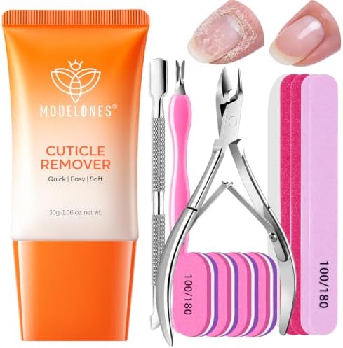 Modelones Cuticle Remover Kit, Cuticle Trimmer Nail Stuff & File Nail Kit by MODELONES