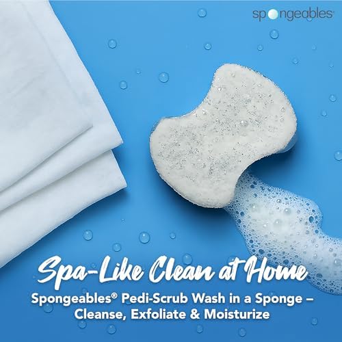Spongables Pedi Scrub Foot Exfoliating 20+ Wash Sponge, Fresh Linen, 1 Count - Image 2