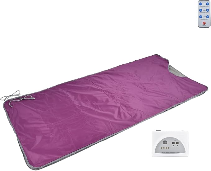 Srliya Far Infrared Sauna Blanket, Sweat Steaming Heating Detox Therapy Blanket with Remote Control for Home Use, Beauty Salon and Spa (US Plug 110V)