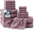 LANE LINEN Towel Set 18 Piece Soft Absorbent Quick Dry - Wishful Mauve by LaneLinen
